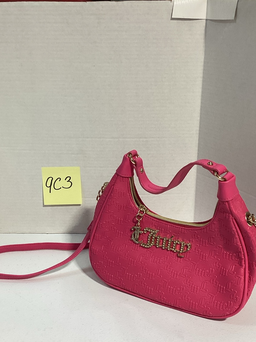 Juicy Couture Hot Pink Mini Hobo Bag with Gold Hardware
